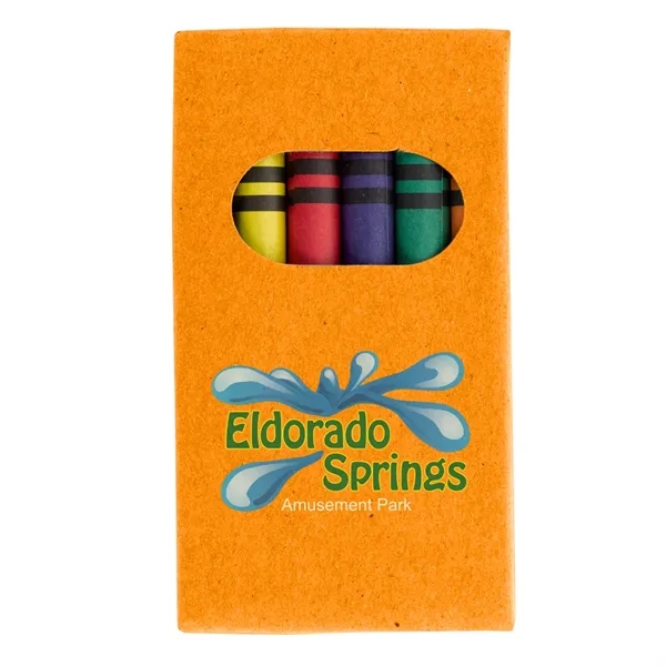 6-piece crayon set with black, blue, green, orange, red and yellow... from ASI 61125 Hit Promotional Products / Hit®