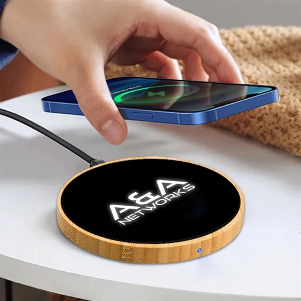 10-watt wireless charging pad made with bamboo.... from ASI 39552 BEL Promo