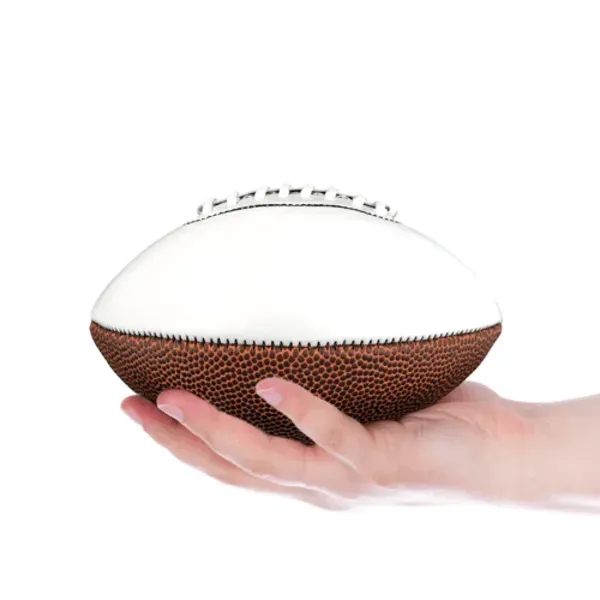 8" mini synthetic leather signature football with white autograph panels.... from ASI 55675 Galaxy Balloons Inc / Galactic Fun Time Line