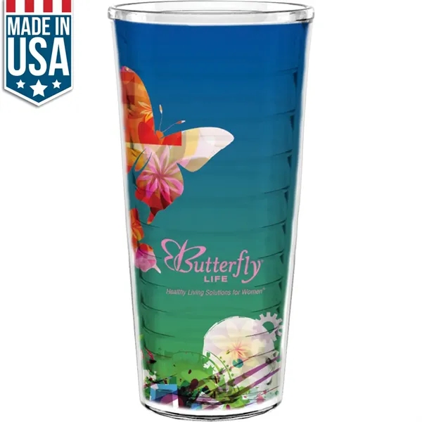 22-ounce drinking glass with shatter resistance and a lid.... from ASI 57653 Gold Bond