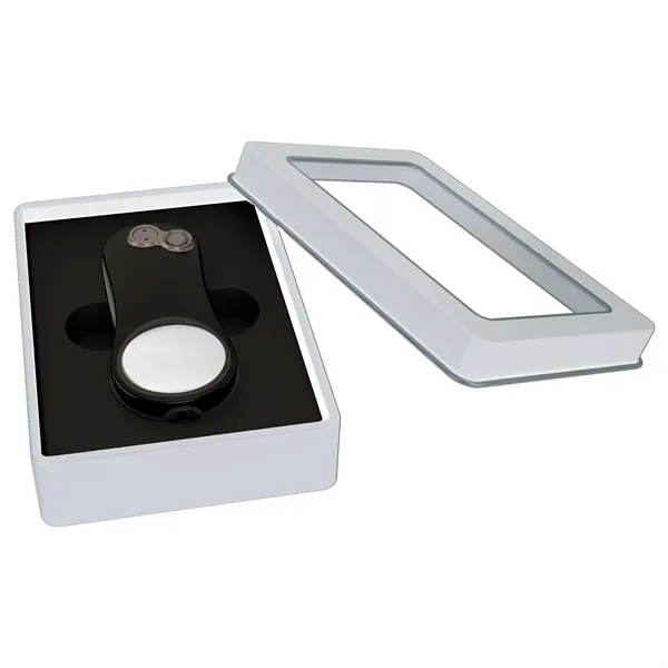 Divot with a rubber grip, magnetized ball marker, and tin.... from ASI 57653 Gold Bond