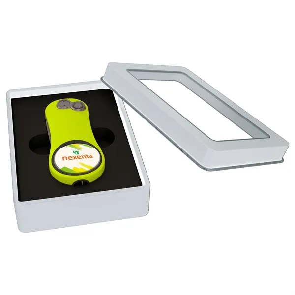 Divot with a rubber grip, magnetized ball marker, and tin.... from ASI 57653 Gold Bond