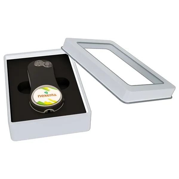 Divot with a rubber grip, magnetized ball marker, and tin.... from ASI 57653 Gold Bond