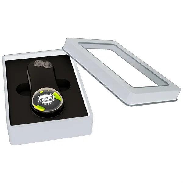 Divot with a ball marker and gift box.... from ASI 57653 Gold Bond