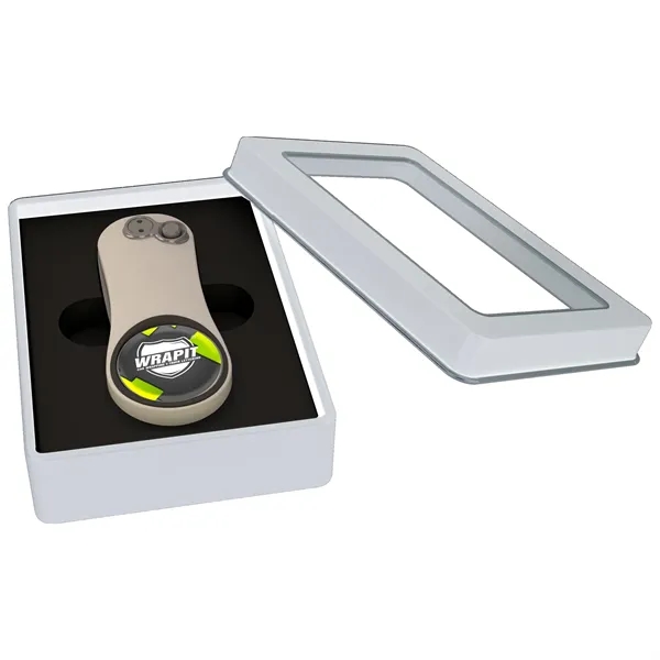 Divot with a ball marker and gift box.... from ASI 57653 Gold Bond