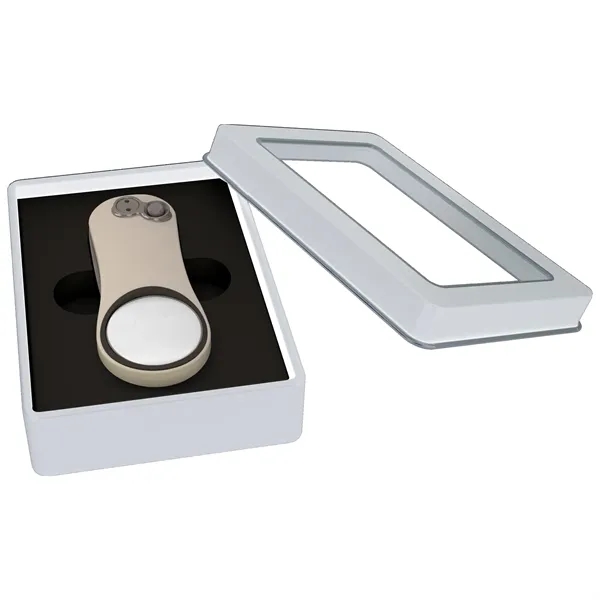 Divot with a ball marker and gift box.... from ASI 57653 Gold Bond