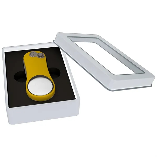 Divot with a ball marker and gift box.... from ASI 57653 Gold Bond