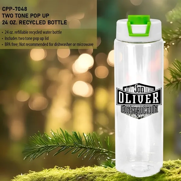 Two Tone Pop Up 24 oz. Recycled Bottle... from ASI 30208 A P Specialties / AP Specialties