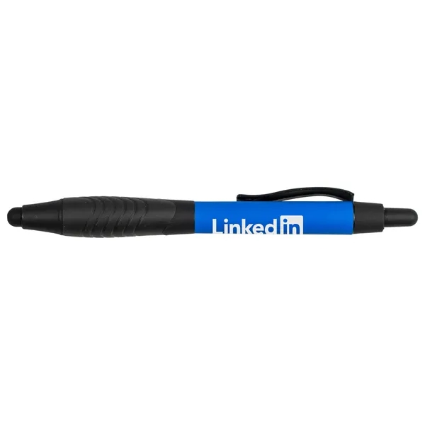 Stylus pen with a rubberized barrel and plunger.... from ASI 57653 Gold Bond
