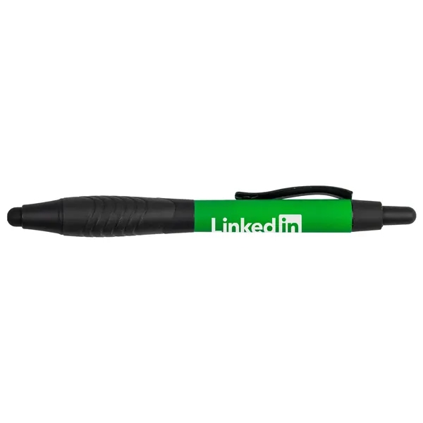 Stylus pen with a rubberized barrel and plunger.... from ASI 57653 Gold Bond