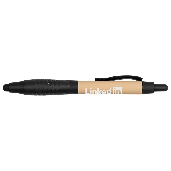 Stylus pen with a rubberized barrel and plunger.... from ASI 57653 Gold Bond