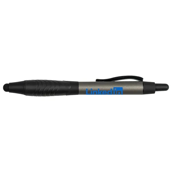 Stylus pen with a rubberized barrel and plunger.... from ASI 57653 Gold Bond