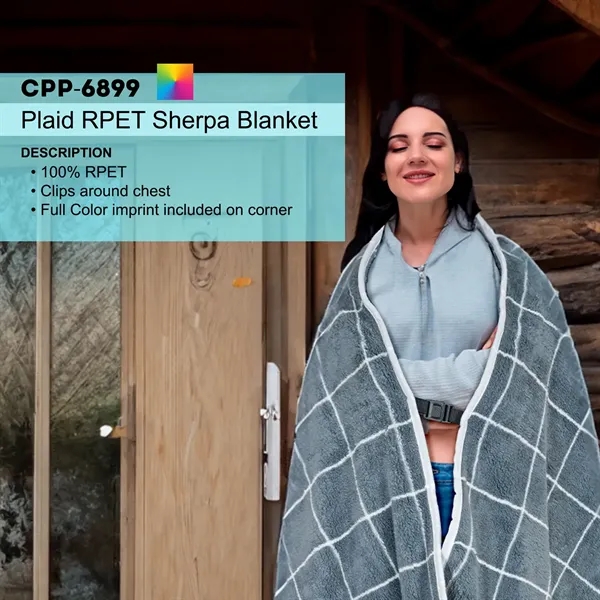Plaid Recycled Sherpa Blanket... from ASI 30208 A P Specialties / AP Specialties
