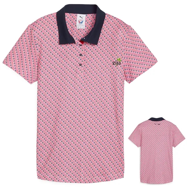 Women's performance golf polo with flag print.... from ASI 57653 Gold Bond