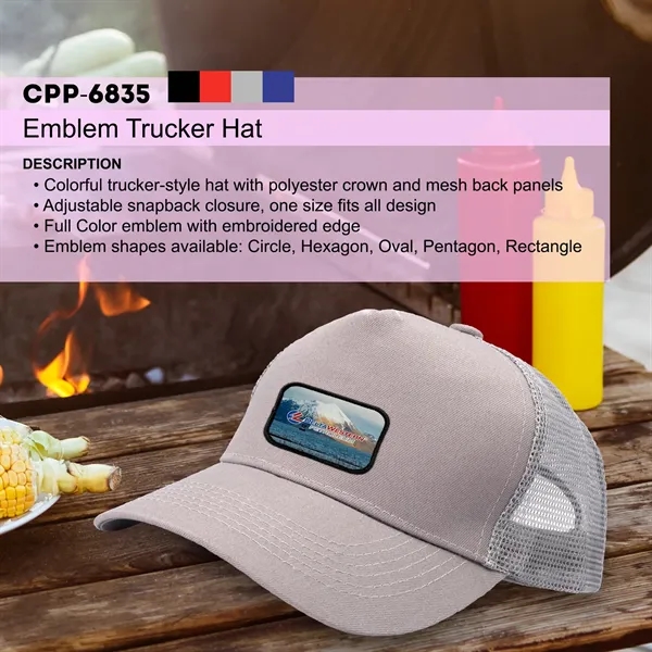 EMBLEM TRUCKER HAT... from ASI 30208 A P Specialties / AP Specialties