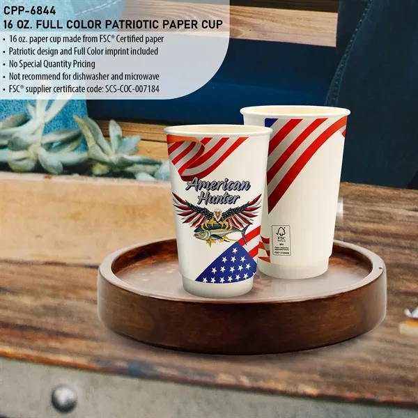16 oz. Full Color Patriotic Paper Cup... from ASI 30208 A P Specialties / AP Specialties