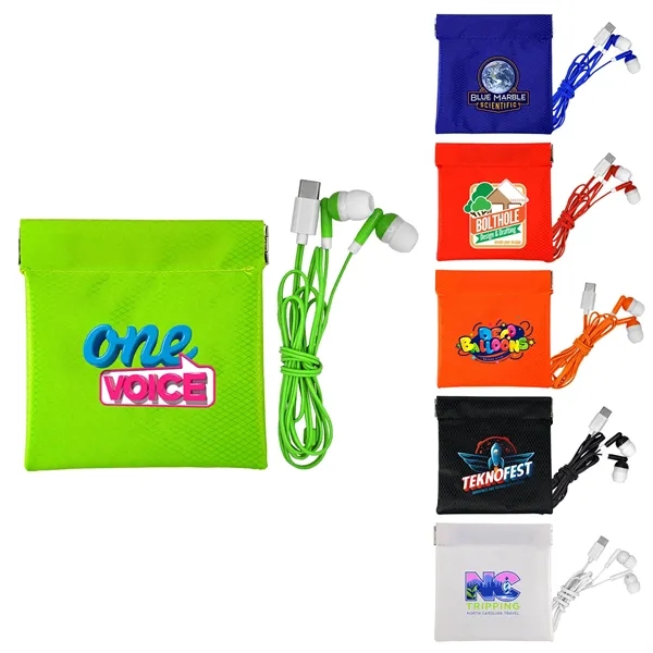 Colorful Type C Ear Bud Pop Up Pouch... from ASI 30208 A P Specialties / AP Specialties