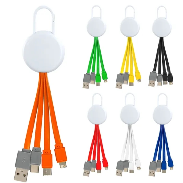 WHITE VIVID CLIP 3-IN-1 DUAL INPUT CHARGING CABLE... from ASI 30208 A P Specialties / AP Specialties