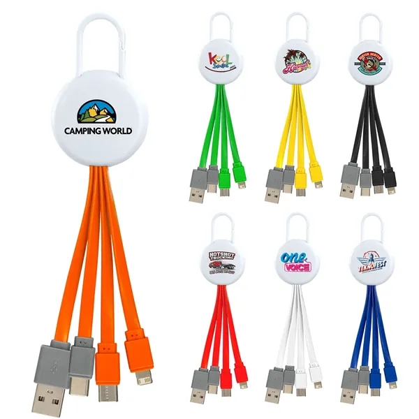WHITE VIVID CLIP 3-IN-1 DUAL INPUT CHARGING CABLE... from ASI 30208 A P Specialties / AP Specialties