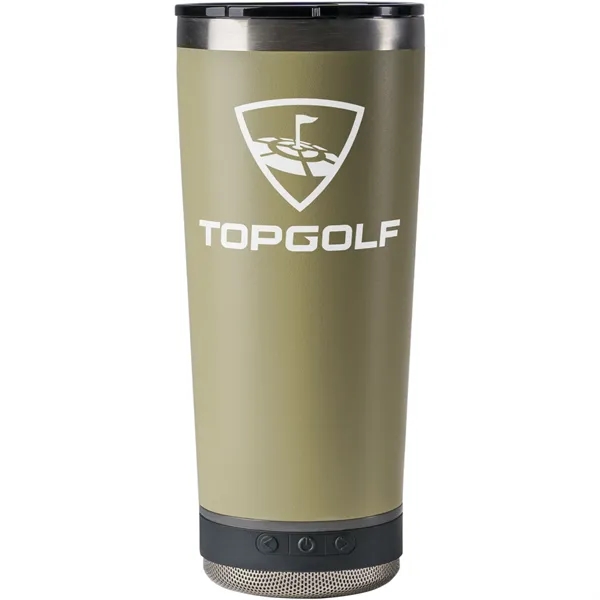 18-ounce bottle with double-wall insulation, Bluetooth speaker, microphone, and LED light.... from ASI 57653 Gold Bond