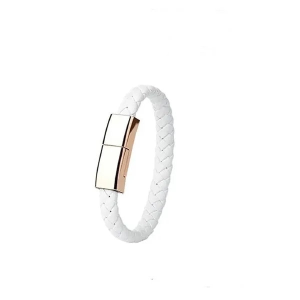 Micro USB leather bracelet fast charging cable plus laser engraving on... from ASI 37218 Athena Promo (tm)