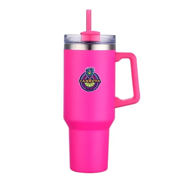 40 oz. Stainless steel travel mug with vacuum insulation, handle, lid... from ASI 98360 WOWLine / WOWLine®