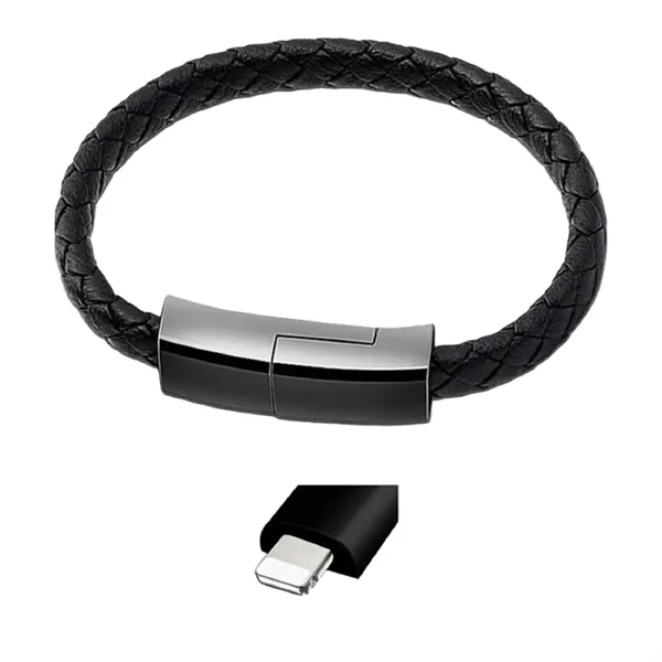 Lighting USB leather bracelet fast charging cable plus laser engraving on... from ASI 37218 Athena Promo (tm)