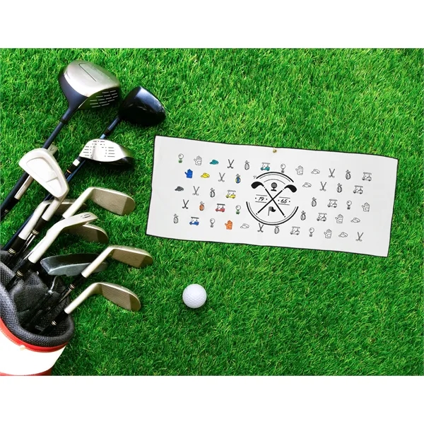 15" x 18" microfiber waffle golf towel with corner grommet and... from ASI 79750 Pro Towels / Pro Vision