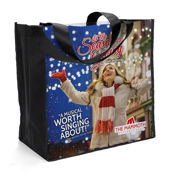 Polyester Tote with front and back panels accented by black gussets... from ASI 37940 Bag Makers Inc