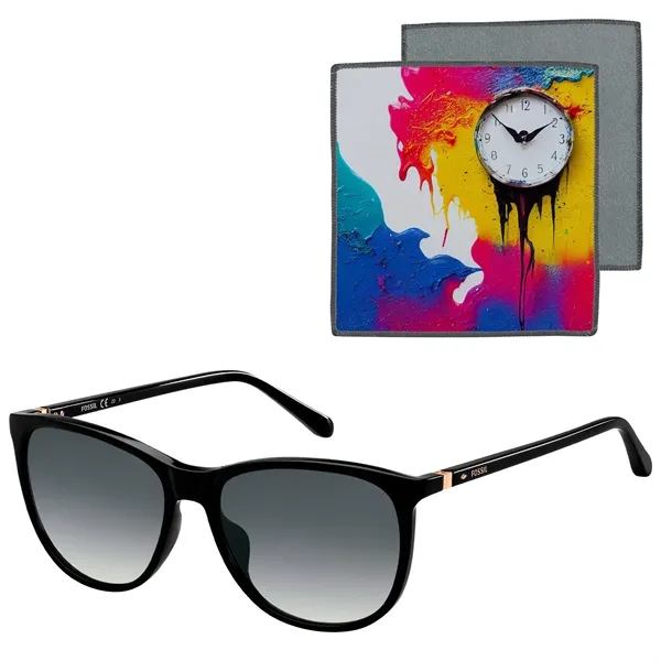 Women's black sunglasses with dark grey shaded lenses with carry case... from ASI 57653 Gold Bond