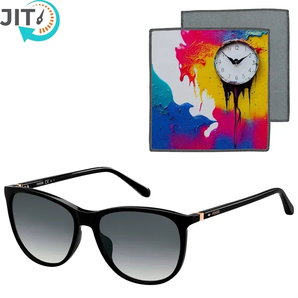 Women's black sunglasses with dark grey shaded lenses with carry case... from ASI 57653 Gold Bond