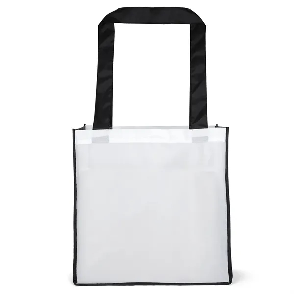 Polyester Tote with front and back panels accented by black gussets... from ASI 37940 Bag Makers Inc
