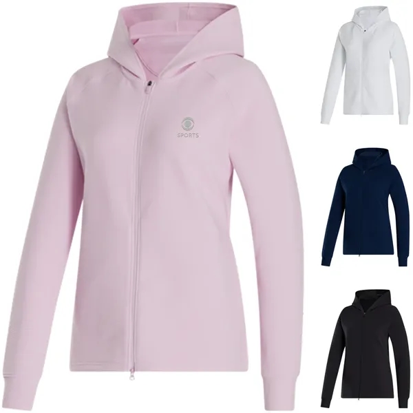 Women's hoodie with a front zipper, hoodie, side pockets, and four-way... from ASI 57653 Gold Bond