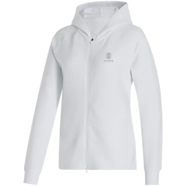 Women's hoodie with a front zipper, hoodie, side pockets, and four-way... from ASI 57653 Gold Bond