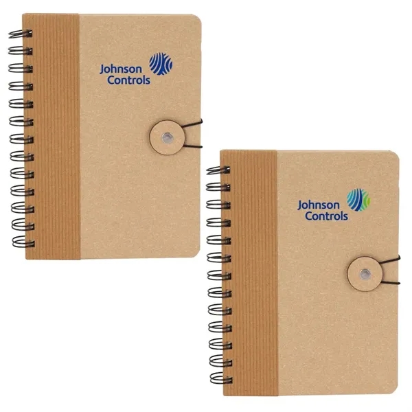 Two-tone Kraft paper notebook with 80 sheets of recyclable paper and... from ASI 88060 Snugz/USA Inc
