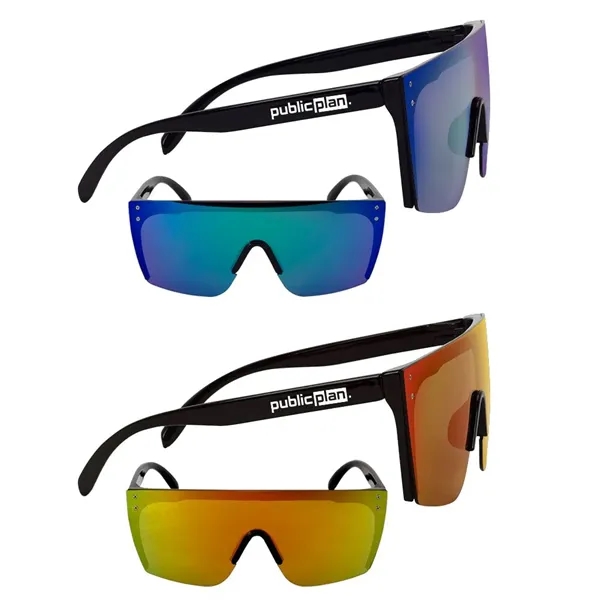 Sunglasses with mirror-finish lenses, wrap-around design and UV400 protection.... from ASI 88060 Snugz/USA Inc