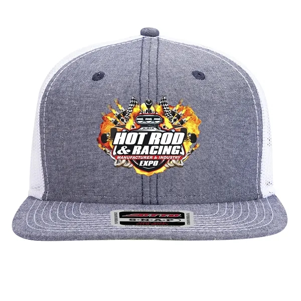OTTO SNAP 6 PANEL MID PROFILE MESH BACK TRUCKER SNAPBACK HAT... from ASI 30208 A P Specialties / AP Specialties