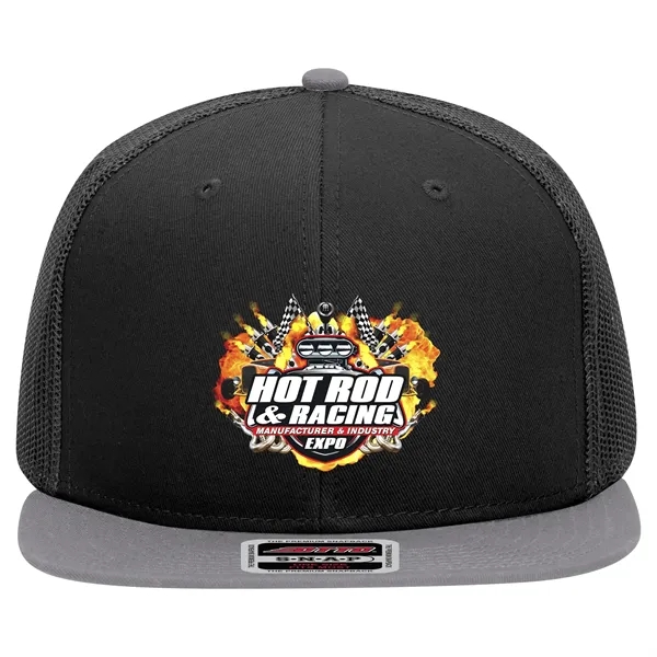 OTTO SNAP 6 PANEL MID PROFILE MESH BACK TRUCKER SNAPBACK HAT... from ASI 30208 A P Specialties / AP Specialties
