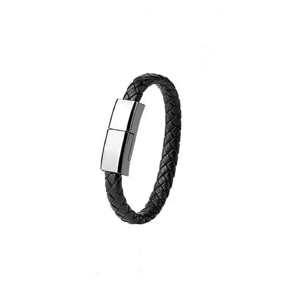Type C USB leather bracelet fast charging cable plus laser engraving... from ASI 37218 Athena Promo (tm)