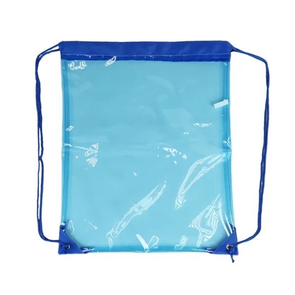 Clear PVC Drawstring with black trim & cords and reinforced corners.... from ASI 41511 Brainchild USA Inc / BrainChild Gift Club