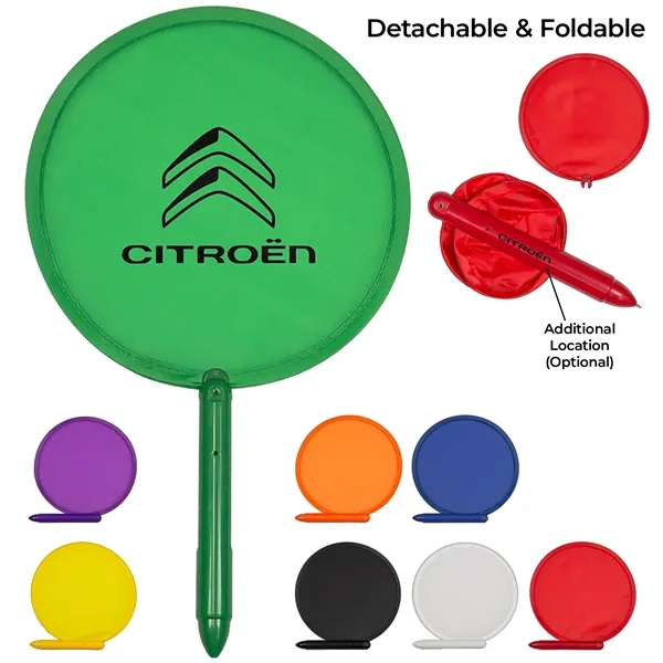 3-in-1 handheld fan, flying disc and pen, all made from recycled... from ASI 57653 Gold Bond
