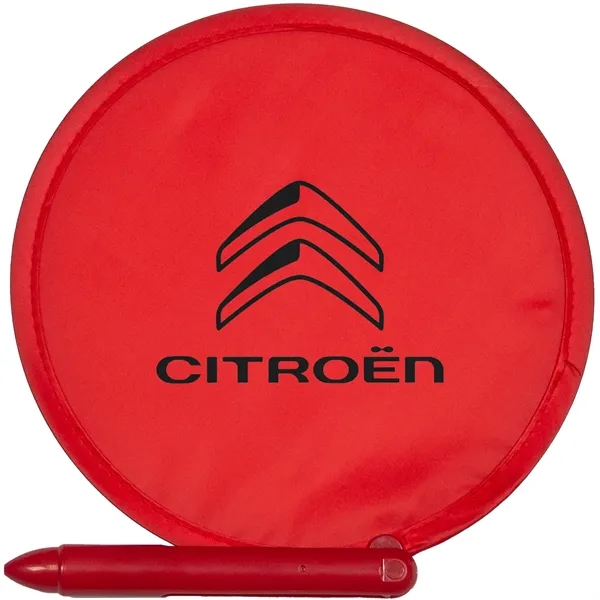 3-in-1 handheld fan, flying disc and pen, all made from recycled... from ASI 57653 Gold Bond