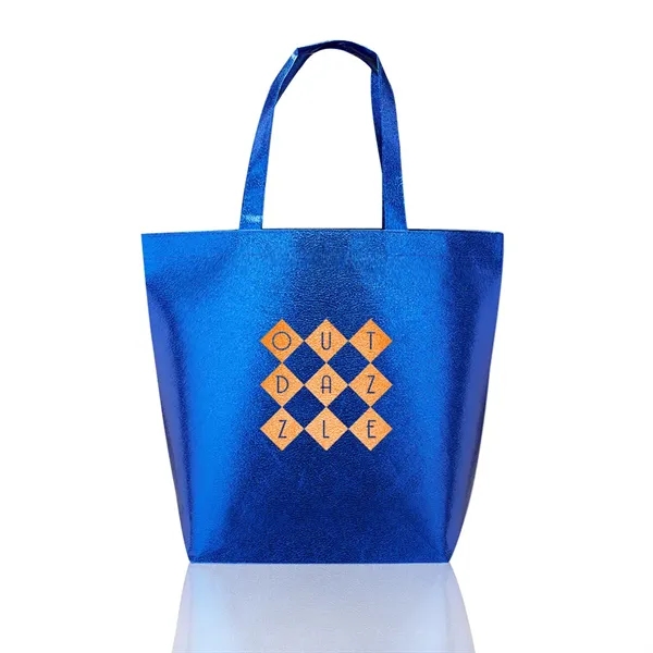 Non-woven polypropylene tote bag with metallic finish.... from ASI 39552 BEL Promo