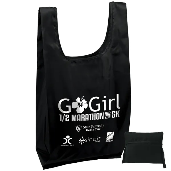 The t-shirt style tote is made from lightweight 190-T polyester.... from ASI 37940 Bag Makers Inc