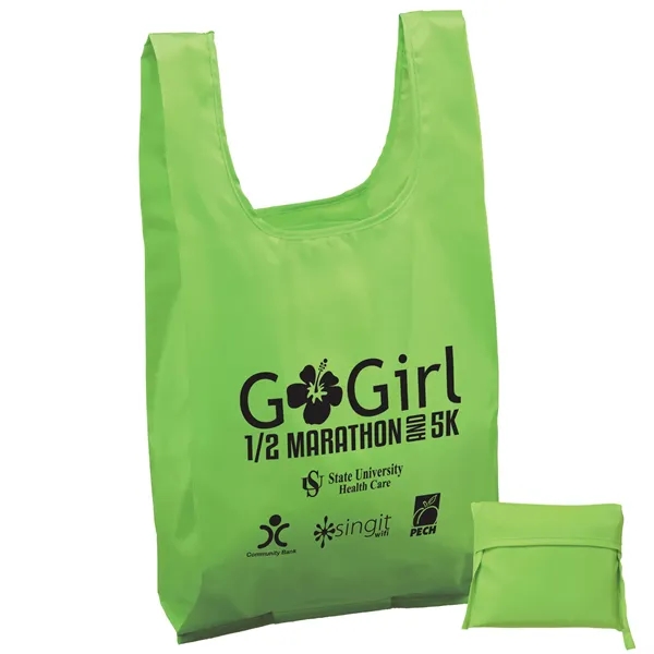 The t-shirt style tote is made from lightweight 190-T polyester.... from ASI 37940 Bag Makers Inc