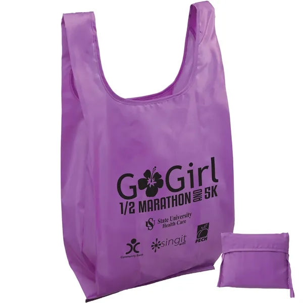 The t-shirt style tote is made from lightweight 190-T polyester.... from ASI 37940 Bag Makers Inc