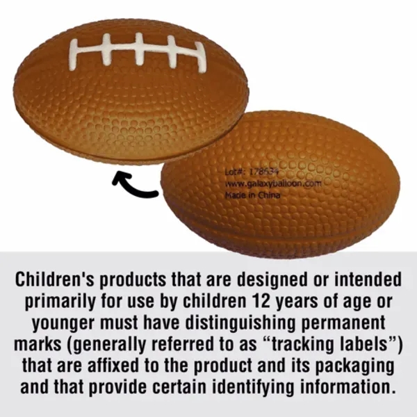 Football shaped foam stress reliever.... from ASI 55675 Galaxy Balloons Inc / Galactic Fun Time Line Galactic Balloons