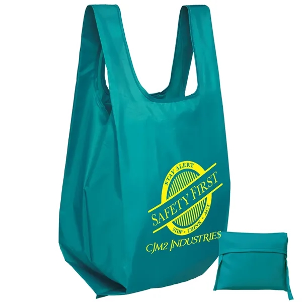 The t-shirt style tote is made from lightweight 190-T polyester.... from ASI 37940 Bag Makers Inc