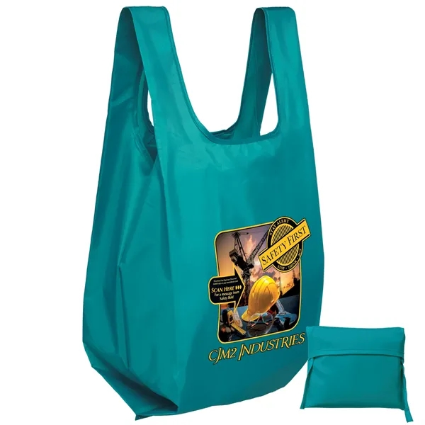 The t-shirt style tote is made from lightweight 190-T polyester.... from ASI 37940 Bag Makers Inc