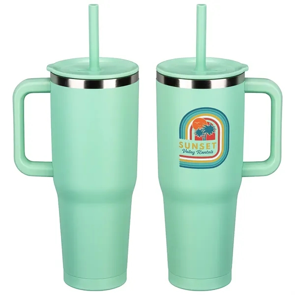 Summit 40 oz Insulated Stainless Steel Travel Mug with Press-In Straw... from ASI 36730 Ariel Premium Supply Inc